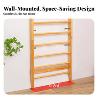 Multi-Functional Wooden Stall Rungs Multifunctional Stall Bar Long-Lasting Solid Wood Swedish Ladder Full Body Workout for Children, Dancers, Dance Studio, Rehabilitation Center