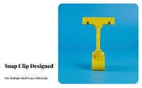 Display Clip 360° Rotation Hook-on Tag Holder Adjustable Angle Rotatable Sign Clamp for Retailers, Shop Owners, Supermarkets, Shopping Malls
