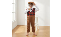 Kids Old Man Costume Single Piece Design Children's Grandpa Costume Self   for Young Children, Halloween, Stage Performance