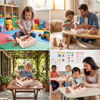 Hand-Eye Coordination Whack-Arodent Toy Motor-Skill Pounding Toy Solid-Wood Learning for Toddlers, Young Children, Home Play