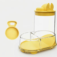 Automatic Hamster Feeder and Transparent Feeder, 600ml Auto-fill Dispenser with Ladle, Fixed Bowl for Winter Scenarios