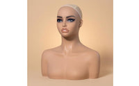 PVC Mannequin head  Skin-Tone-Toned Makeup Display Bust Manikin Head