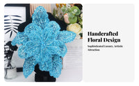 Glittering Beaded Floral Applique Handmade 3D Floral Applique Easy Sew-On Application for Crafters, Tailors, Weddings, Crafting Projects