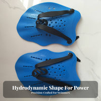 2 Pieces Adjustable Straps Swimming Hand Paddles Hydrodynamic Design Webbed Swim Paddles Non-Slip for Children, Swimmers, Water Sports