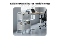 With Wheels Mobile Schoolbag Rack Carbon Steel Under Desk Book Trolley Space Saving Under Desk Storage Cart Multifunctional for Students, Kids, Study Room, Bedroom, Classroom