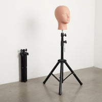 Anti-Slip Feet Mannequin Head Tripod Stand Heavy Duty Cosmetology Training Head Stand Portable Hairdressing Equipment 360 Degree Rotation for Barbers, Salon, Beauty School, in-Home Practice