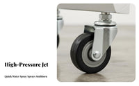 2 Wheel Design Underbody Car Wash Cleaner Stainless Steel & Aluminum Alloy Wheeled Underbody Washer Quick Connect for Garage Floor, Driveway