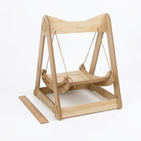Wooden Cat Bed and Hammock, Freestanding Density Board Swing Style Cradle, Indoor Furniture for Kitten, 2kg Weight Elevated Resting Place
