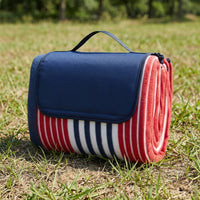 Picnic Blanket and Camping Mat with Waterproof Backing, Large Outdoor Blanket with Flannel Top and Aluminum Base, Portable Beach Mat