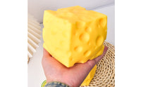 Slow Rebound Squishy Cheese Toy Yellow Swiss Cheese Squishy Molded Holes Rounded Edges