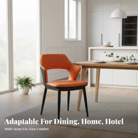 Light Luxury Design Metal Leg Dining Chair Sturdy Carbon Steel Frame Upholstered Dining Chair Ergonomic Design Home Furniture High-Density Foam Cushion for Restaurant Owners, Homeowners, Office Managers, Hotel, Bedroom, Living Room