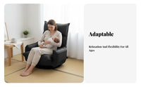 Foldable Design Adjustable Floor Chair Japanese design Adjustable Padded Lounger Nursing suitable Indoor Furniture With support barsrests for New Mothers, Apartment Dwellers, Bedroom, Bay alcove, Living Room, Watching TV