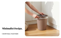 Lidless Trash Can Minimalist Design Pressure Band Garbage Bin Office Wastebasket Easy to Clean Bathroom Trash Bin Sturdy Duty