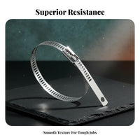 100 Pieces Stainless Steel Wire Tie Automatic-Locking Metal Zip Tie Automatic-Locking Metal Strap Anti-Rust