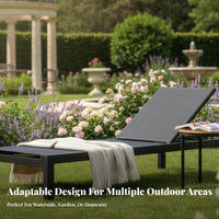 Weather-Resistant Chaise Lounge Set Adjustable Backrest Wheeled Recliner with Side Tray Ergonomic Design Sun Lounger Rustresistant Frame for Hotel Managers, Pool Owners, by the pool, Beach, Garden, Terrace