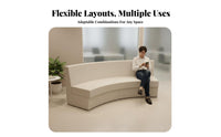 curved Shape Curved interchangeable Bench Flexible Combination Reception Seating Modern Aesthetic Lounge Sofa long-lasting Upholstery for Interior Designers, Office Managers, Business Owners, Lobby, Waiting Room, Shopping Mall