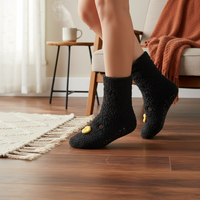 Women's Sherpa Lined Mid-Calf Socks for Winter Warmth and Home Wear