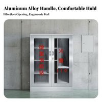 Heavy-Duty Stainless Steel Fire Equipment Cabinet Rust-Resistant Micro Fire Station Cabinet Secure Lock Large Capacity for Facility Managers, Safety Officers, Property Administrators, Construction Sites, Gas Stations, Factories, Warehouses