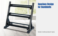 3-Tier Adjustable Dumbbell Storage Rack, Home Fitness Equipment, Steel Weight Stand, Multi-Level Organizer