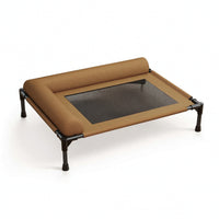 Breathable Elevated Dog Bed with Bolsters Bolstered Raised Pet Bed with Side Cushion Sturdy Dog Cot with Side Cushion Washable for Small Dogs, Young Dogs, Living Room, Home