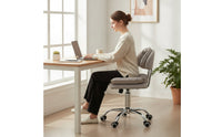 Ergonomic Wheeled Swivel Chair Smooth Rolling Chair with Backrest Compact Adjustable Stool with Wheels Heavy-Duty for Nail Technicians, Esthetician, Drafting Table