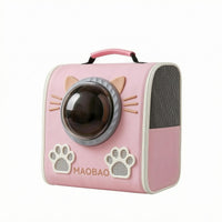Cat Backpack Carrier Mesh Ventilation Clear Dome Pet Backpack Space Capsule Cat Carrier Structured Top Handle