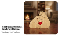 Wooden Family Puzzle Customizable Bear Figurines Meaningful Decor for Moms