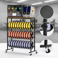 Filament Storage Cart Large-Capacity Filament Cart with Storage Board Spool Holder 3-Tier Rolling for 3D Printing Hobbyists