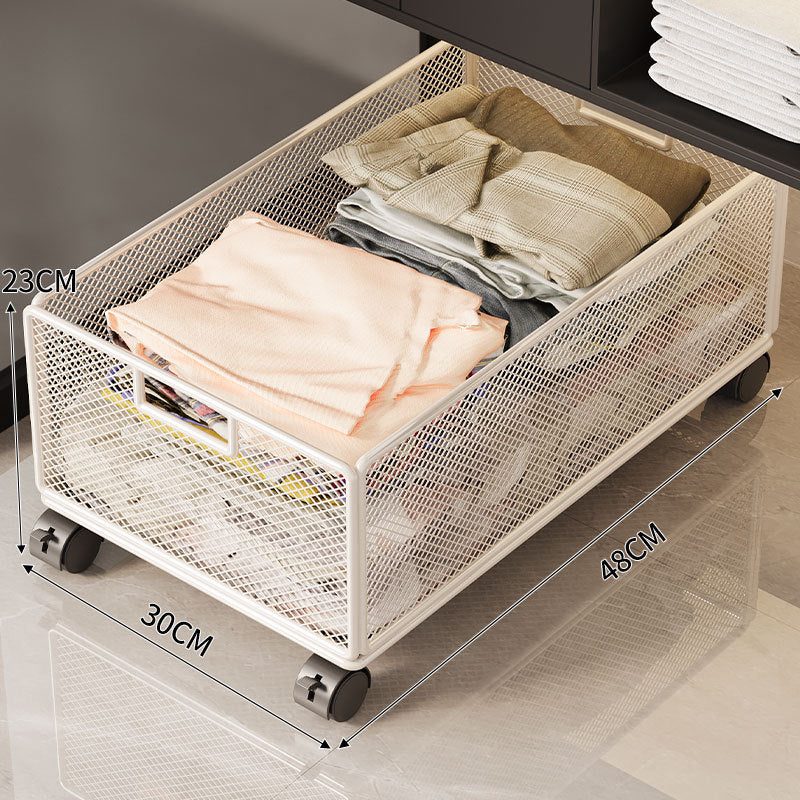 Wheeled Laundry Basket Cart for Under Sink, Movable Storage Rack for Bathroom Cabinet