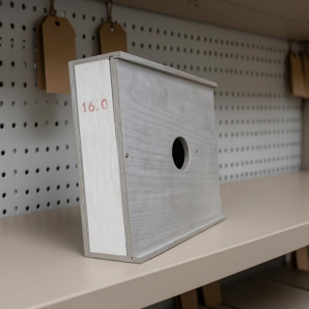Wood Grain Piano String Box Light Gray Wooden Storage Box Natural Finish
