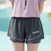 Swimsuits for Women with Modest Tankini Design for Water Sports, Two Piece Swimming Costume Set with Flat Shorts