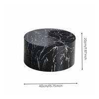 Luxury Design Round Display Pedestal Elegant Marble Look Pedestal Stand Versatile Cylindrical Display Riser Long-Lasting for Live Broadcasting, Showroom