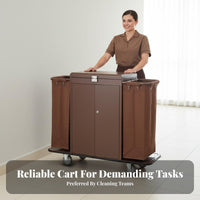 Housekeeping Trolley Cart Multi-Functional Janitorial Push Cart Multifunctional Industrial Cleaning Trolley for Housekeepers, Guest Rooms, Hospital