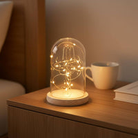 Glass Dome with Wooden Base High Crystal Clearness Clear Cloche Display Glass Dome Display Case Modern Minimalist Design