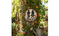 Round Metal Wall Plaque Decorative Lavatory Toilet Simple to Hang to Hang Restroom Plaque