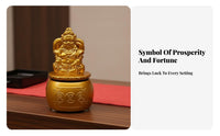Wealth Deity Statue Alloy Cai Shen Statue Cai Shen Figurine for Shopkeepers, Business Owners, Store Opening, Office, Front Desk