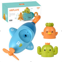 Manual Airplane Water Spray Water Shooter with Figures Plastic Soaker Waterproof for Toddlers