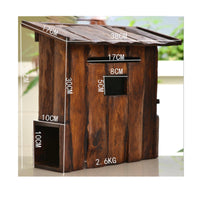 Rainproof Wooden Mailbox Outdoor Use Solid Wood Mailbox Antique Design Vintage Wood Mail Holder