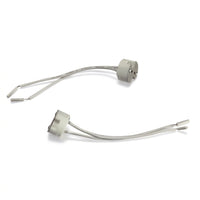 High Temperature Resistant Wire with GU5.3 Base for MR16 Compatible Bulbs, Rated Current 20A GU5.3 Lamp Holder, Ceramic Lamp Holder, 1 Pack