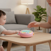 Embossed Toy Drum with Handle Handheld Baby Drum Toy Interactive Educational for Nursery