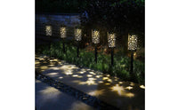 Waterproof Star and Moon Pattern Projection Light Wrought Iron Solar Projection Lantern Auto On/deactivated Decorative Solar Lawn Lamp for Patio, Walkway