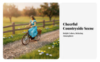1:64 Scale Cyclist Figure Photography Prop Miniature Female on Two-Wheeler Tiny Two-Wheeler Cyclist Model Highly Detailed