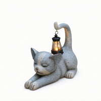 Cat-Themed Garden Statue Cat Figurine Cute Garden Ornament for Lawn