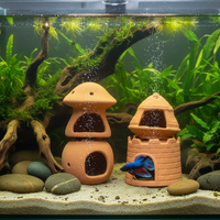 Aquarium Breeding Cave Ceramic Shelter for Fish and Shrimp