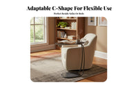 Narrow silhouette C-Shaped Couch Table Light Luxury Aesthetic C-Shaped Snack Table Space-Saving Design Living Room Furniture Movable for Apartment Dwellers, Remote Workers, Homeowners, Sofa Side, Small Spaces, Home Office, Bedroom
