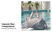 Shoe Compartment Gym Bag Water Gym Bag with Shoe Compartment Multifunctional for Swimmers, Journeyers, Swimming, Weekend Trips, Airport