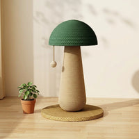 Cat Scratcher Mushroom Post with 2 Scratching Pillar Toys, Oval Density Board Ground Type Scratch Post for Adult Cats and Indoor Kitten Tree