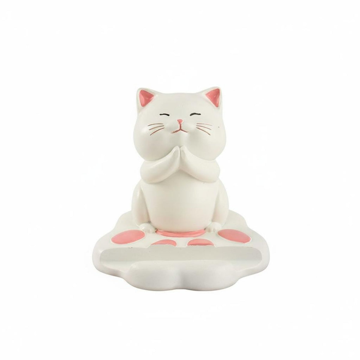 Cute Cat Figurine Desktop Phone Holder Double Function Cute Cat Phone Holder Multi-Functional Desk Ornament for Women, Girls, Office, Nightstand, Kitchen