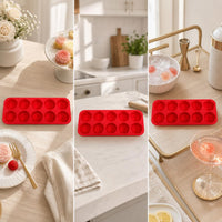 Silicone 10-Cavity Rose Flower Ice Cube Tray Multi-functional Cake Mold Chocolate Baking Mold Easy Release High Temperature Resistant