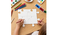 24 Pieces Customizable Blank Cardboard Puzzle Write-on Blank Jigsaw Puzzle White Creative for Crafters, Kids, Art Projects, Classroom Crafts, Birthday Parties
